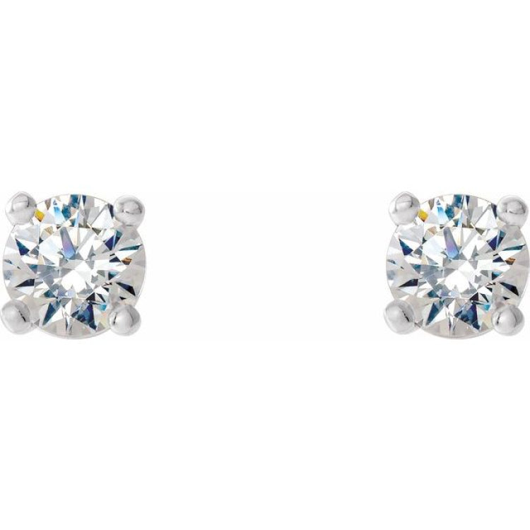 14K White Gold 1/3 CTW Lab-Grown Diamond 4-Prong Stud Earrings