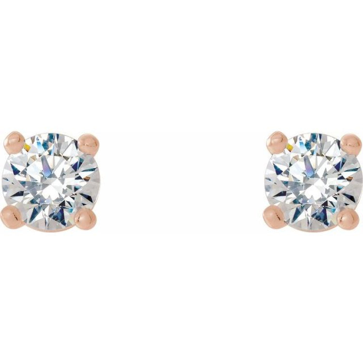 14K Rose Gold 1/3 CTW Lab-Grown Diamond 4-Prong Stud Earrings