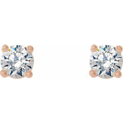 14K Rose Gold 1/3 CTW Lab-Grown Diamond 4-Prong Stud Earrings