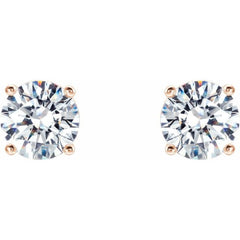 14K Rose Gold 1 CTW Lab-Grown Diamond 4-Prong Stud Earrings