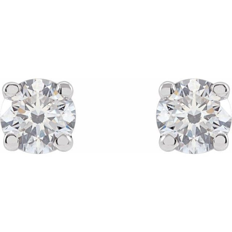 14K White Gold 1/8 CTW Lab-Grown White Diamond Earrings