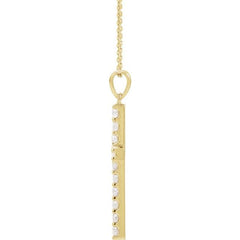 14K Yellow 1 CTW Lab-Grown Diamond Cross 18" Necklace