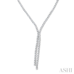 8 7/8 Ctw Y-Shape Round Cut Diamond Tennis Necklace in 14K White Gold
