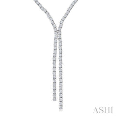 8 7/8 Ctw Y-Shape Round Cut Diamond Tennis Necklace in 14K White Gold