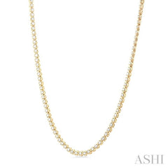 3 Ctw Illusion Round Cut Diamond Eternity Tennis Necklace in 14K Yellow Gold