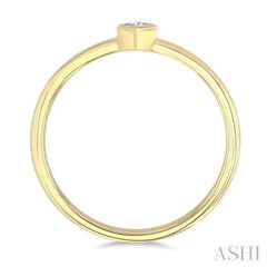 1/6 Ctw Petite Bezel Set Marquise Cut Diamond Fashion Ring in 10K Yellow Gold