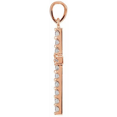 14K Rose 1 CTW Lab-Grown Diamond Cross Pendant