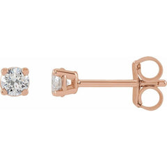 14K Rose Gold 1/6 CTW Natural Diamond Earrings