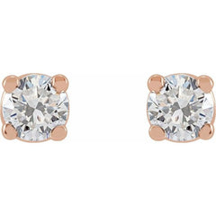 14K Rose Gold 1/6 CTW Natural Diamond Earrings