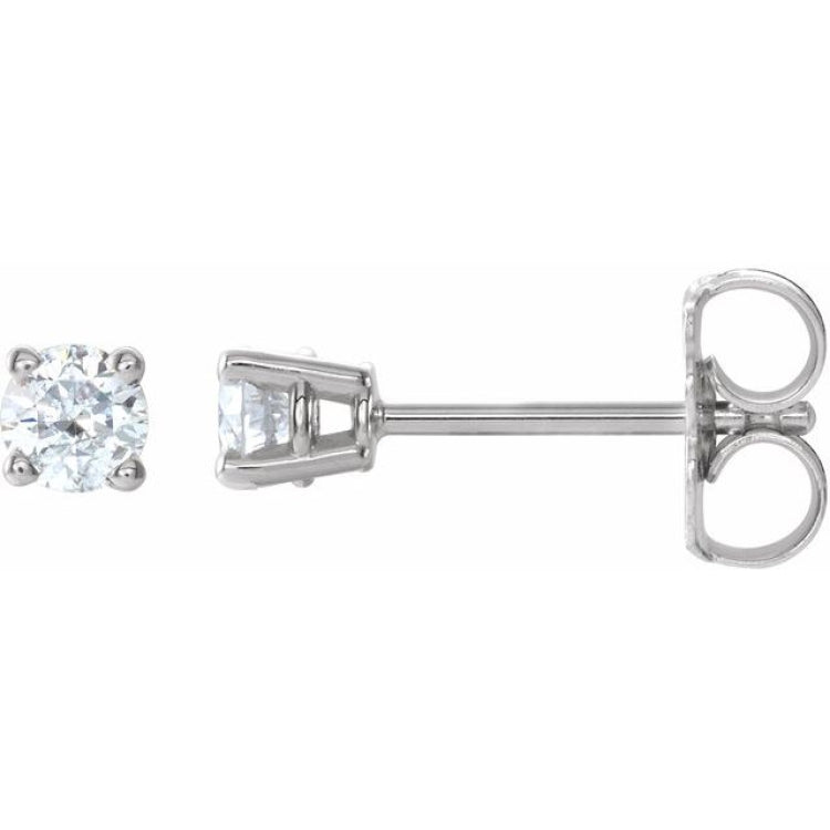 14K White Gold 3/8 CTW Natural Diamond  Earrings