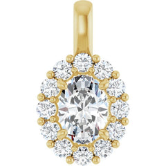 14K Yellow Gold 1 1/8 CTW Lab-Grown Diamond Halo-Style Pendant