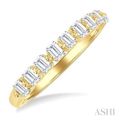 3/4 Ctw Half Eternity Emerald Cut Diamond Fashion Band in 14K Yellow Gold
