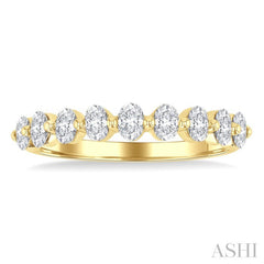 3/4 Ctw Half Eternity Oval Cut Diamond Fashion Band in 14K Yellow Gold