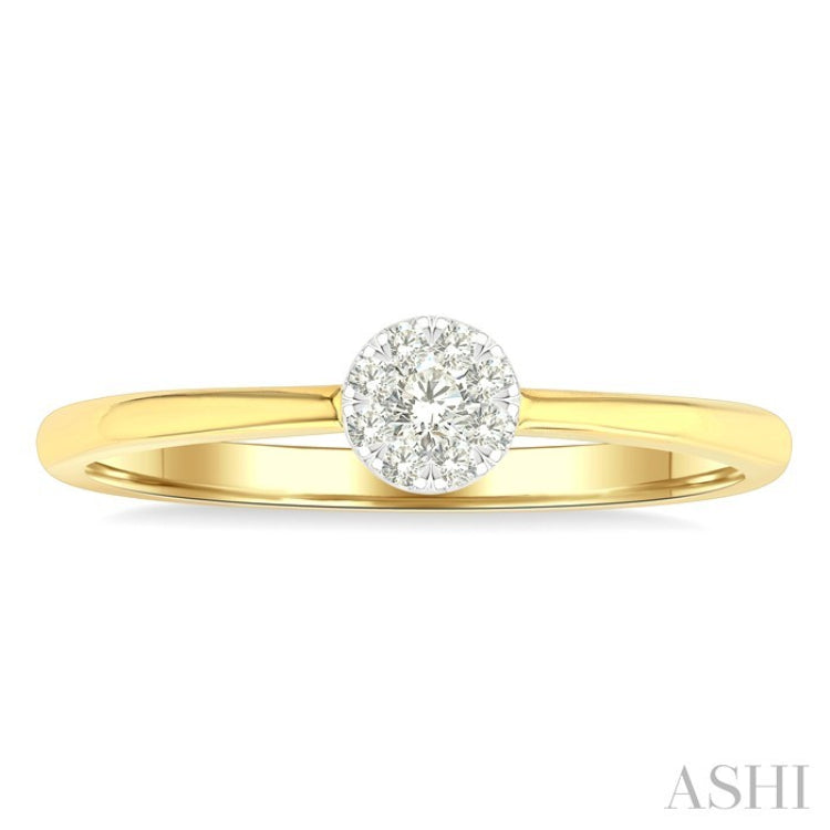 1/10 Ctw Lovebright Petite Round Shape Round Cut Diamond Fashion Ring in 10K Yellow Gold