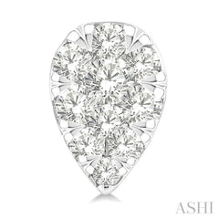 1/6 Ctw Lovebright Petite Pear Shape Round Cut Diamond Fashion Stud Earring in 10K Yellow and White Gold