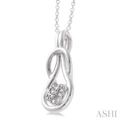 1/50 Ctw Heart Shape Round Cut Diamond Fashion Pendant in Sterling Silver with Chain