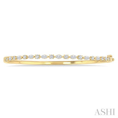1 Ctw Marquise and Round Cut Diamond Fashion Bangle in 14K Yellow Gold