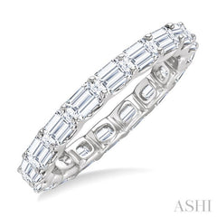 2 1/10 Ctw East-West Set Emerald Cut Diamond Eternity Wedding Band in 14K White Gold