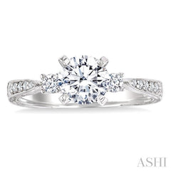 1/5 Ctw Diamond Semi-Mount Engagement Ring in 14K White Gold